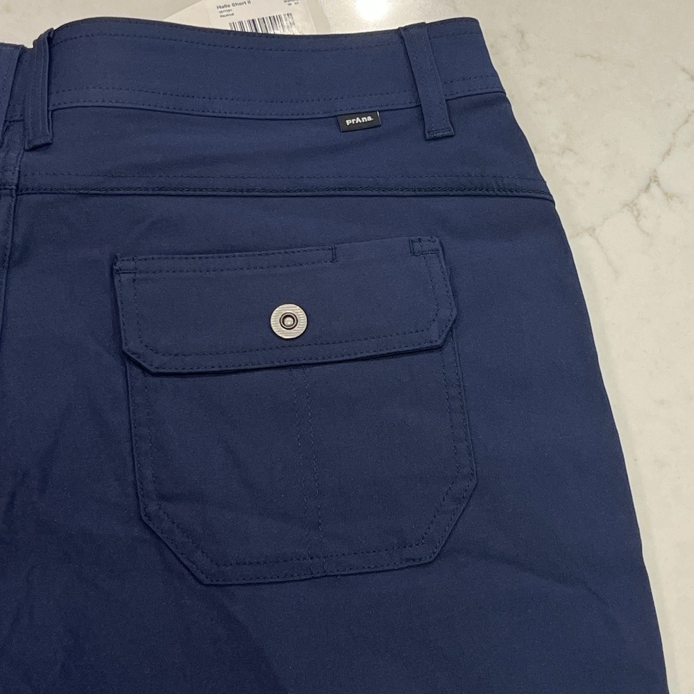 Prana NEW Womens Halle Short II Blue 16 x 7" Gorpcore Outdoor Stretch UPF Travel - Picture 8 of 12
